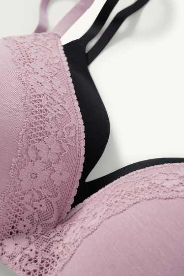Femei - Multipack 2 buc. - sutien fără armătură - vătuit - violet deschis