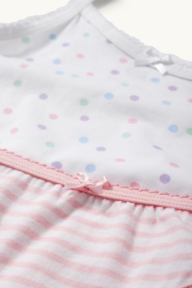 Enfants filles - Lot de 6 - 3 maillots de corps et 3 culottes - bleu / blanc