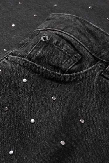 Dona - Wide leg jeans - mid waist - gris fosc