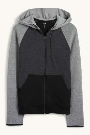 Herren - Funktions-Sweatjacke mit Kapuze - schwarz