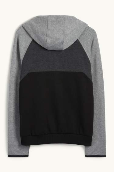 Herren - Funktions-Sweatjacke mit Kapuze - schwarz