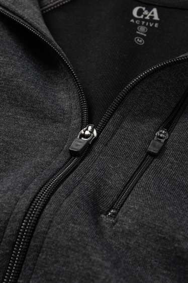 Herren - Funktions-Sweatjacke mit Kapuze - schwarz