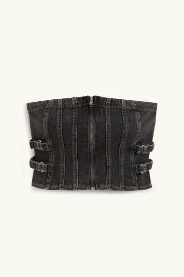 Femmes - Bustier en jean - jean gris foncé