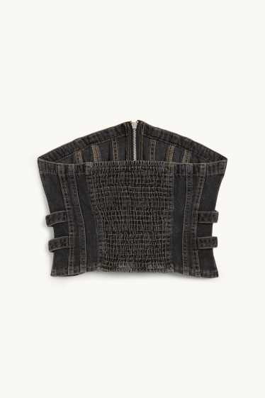 Femmes - Bustier en jean - jean gris foncé