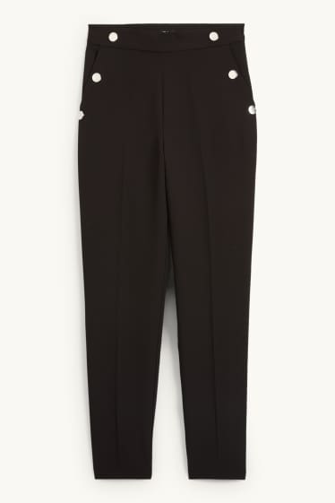 Dona - Pantalons de tela - high waist - tapered fit - negre