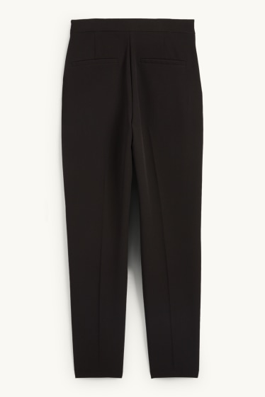 Dona - Pantalons de tela - high waist - tapered fit - negre