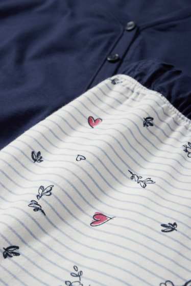 Damen - Pyjama - dunkelblau
