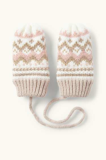 Neonate - Muffole in maglia per neonati - fantasia - beige