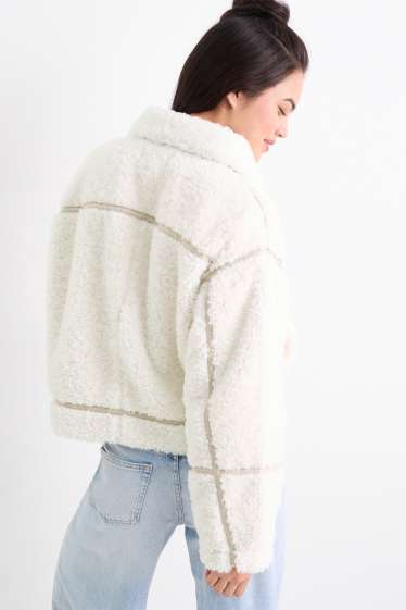 Femmes - Blouson en peluche - blanc crème
