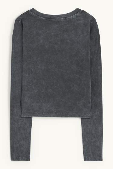 Femmes - Haut court à manches longues - Def Leppard - gris anthracite