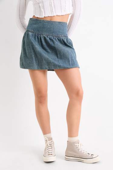 Femei - Fustă mini din denim - denim-albastru