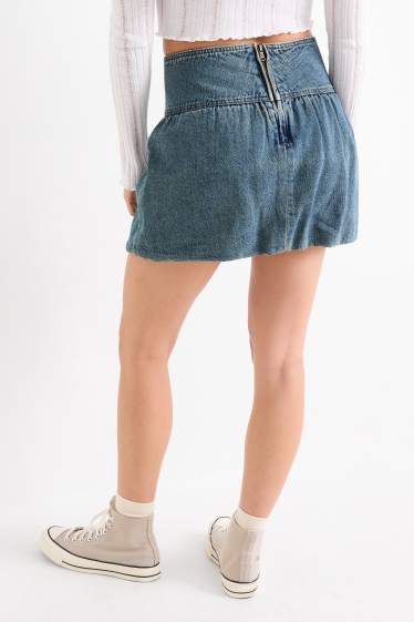 Femei - Fustă mini din denim - denim-albastru