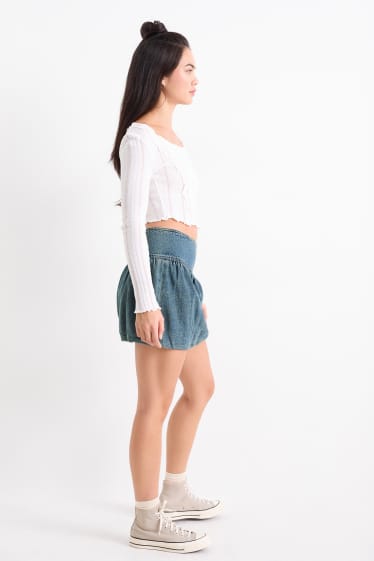 Femei - Fustă mini din denim - denim-albastru