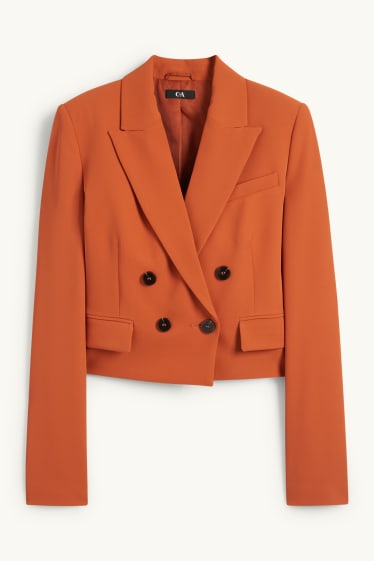 Femei - Blazer crop - regular fit - portocaliu închis