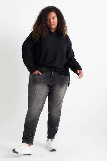 Femmes - Boyfriend jean - mid waist - gris foncé