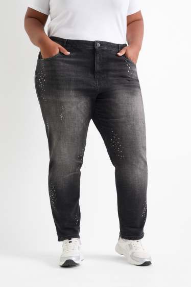 Femmes - Boyfriend jean - mid waist - gris foncé