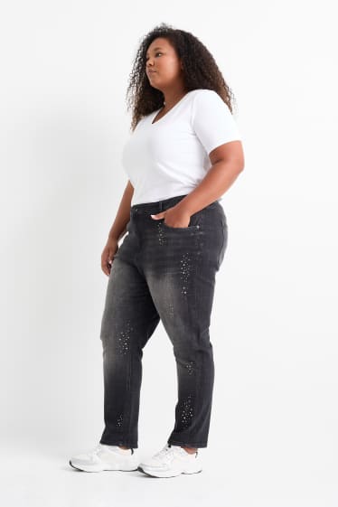Femmes - Boyfriend jean - mid waist - gris foncé