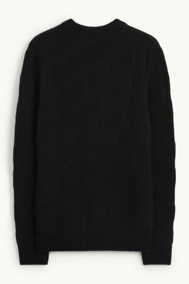 Home - Jersei - mescla de llana - texturat - negre