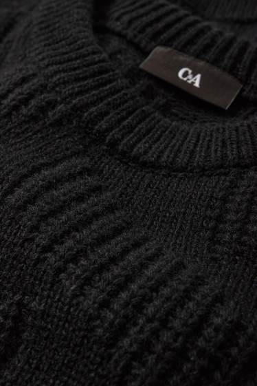 Home - Jersei - mescla de llana - texturat - negre