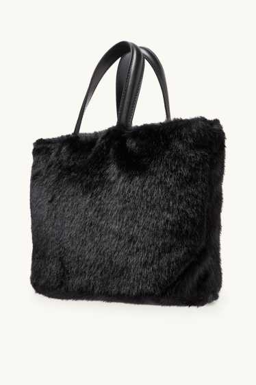 Damen - Großer Shopper mit abnehmbarem Taschengurt - schwarz