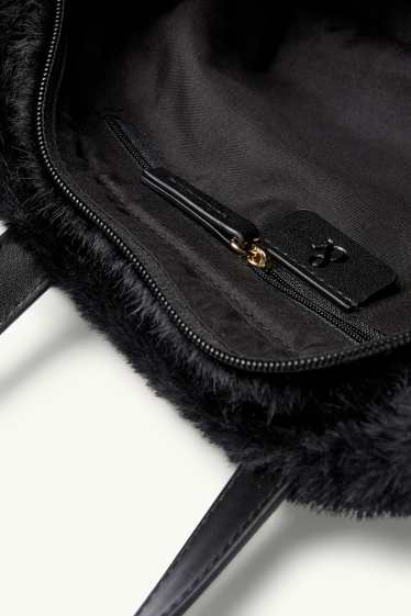 Damen - Großer Shopper mit abnehmbarem Taschengurt - schwarz