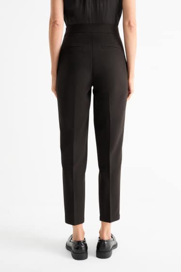 Dona - Pantalons de tela - high waist - tapered fit - negre
