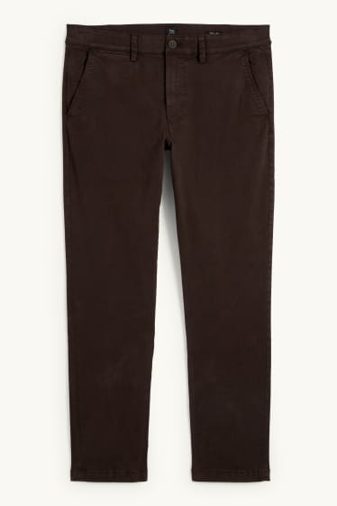 Hommes - Chino - slim fit - Flex - marron foncé