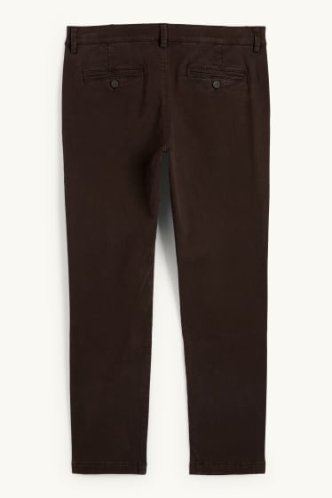 Hommes - Chino - slim fit - Flex - marron foncé