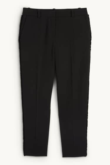 Dámské - Business kalhoty - mid waist - straight fit - černá