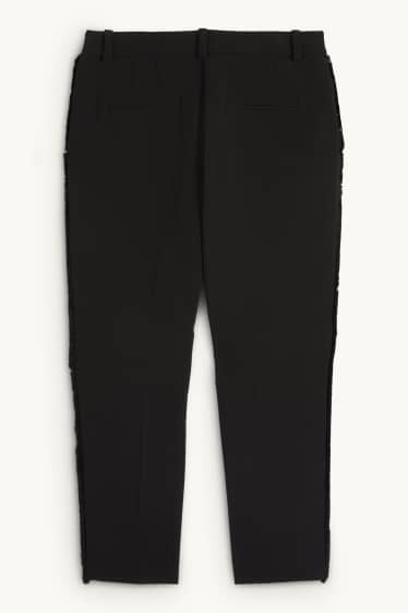 Dámské - Business kalhoty - mid waist - straight fit - černá