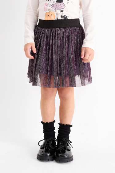 Kinder Mädchen - Halloween - Rock - glänzend - lila