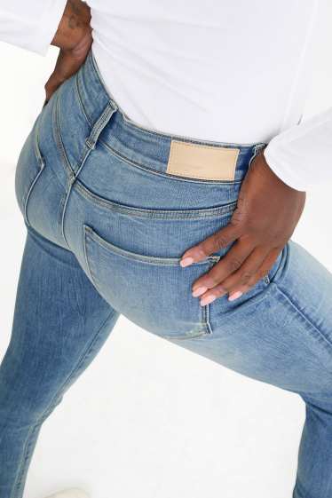 Dámské - Skinny jeans - high waist - LYCRA® ADAPTIV Fiber - džíny - světle modré