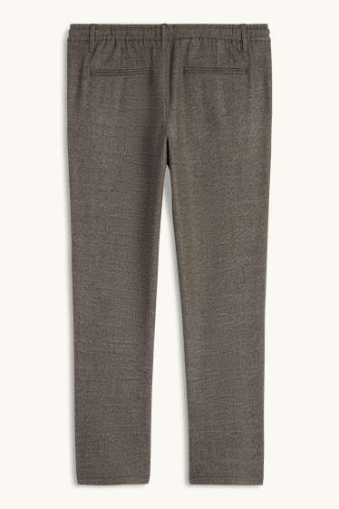 Hommes - Chino - slim fit - à carreaux - marron foncé