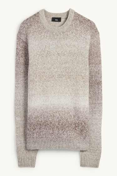 Hommes - Pullover - à motif - beige clair