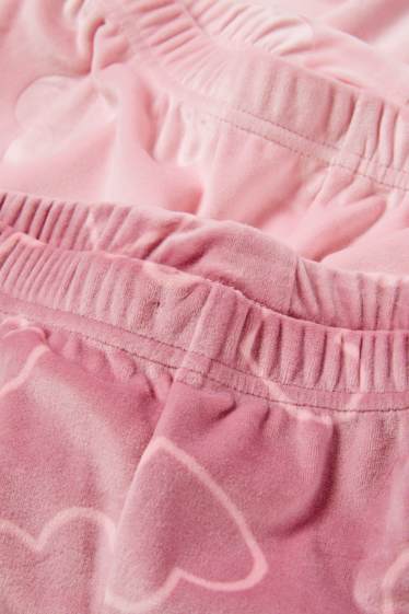 Kinder Mädchen - Multipack 2er - Herz - Pyjamahose - dunkelrosa