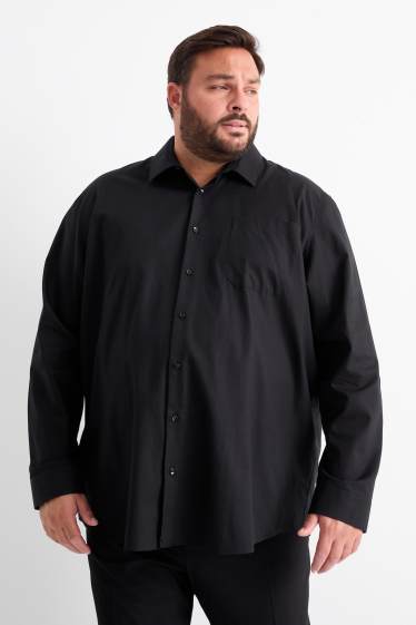 Hommes - Chemise - regular fit - col kent - facile à repasser - noir