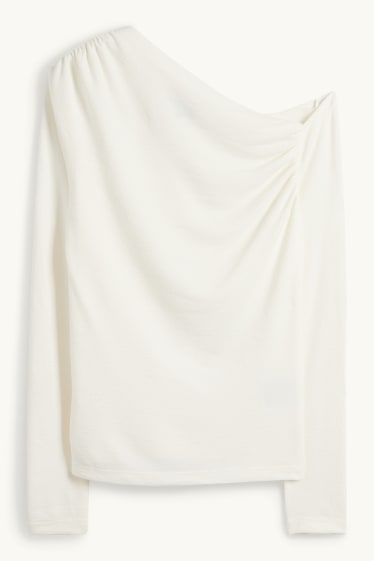 Dona - Samarreta de màniga llarga - texturada - blanc