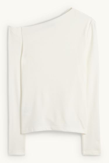 Dona - Samarreta de màniga llarga - texturada - blanc