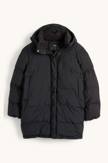 Dona - Jaqueta embuatada amb caputxa - resistent a l’aigua - negre