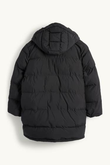 Dona - Jaqueta embuatada amb caputxa - resistent a l’aigua - negre