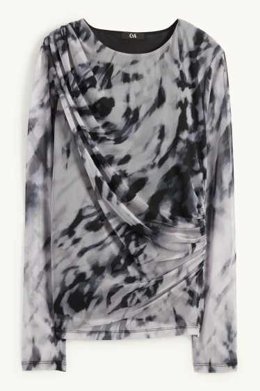 Dames - Longsleeve - met patroon - grijs