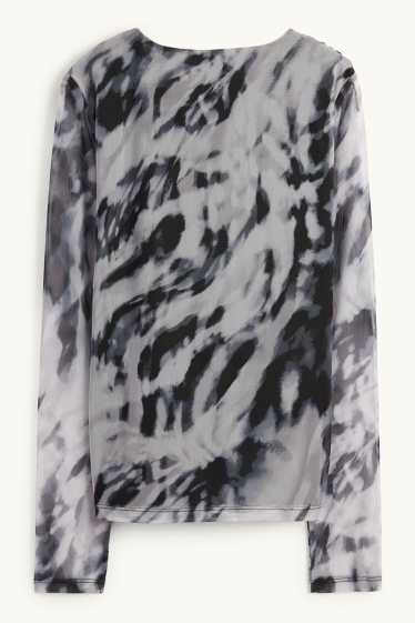 Dames - Longsleeve - met patroon - grijs
