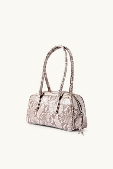 Femmes - Sac d’épaule - synthétique - à motif - beige