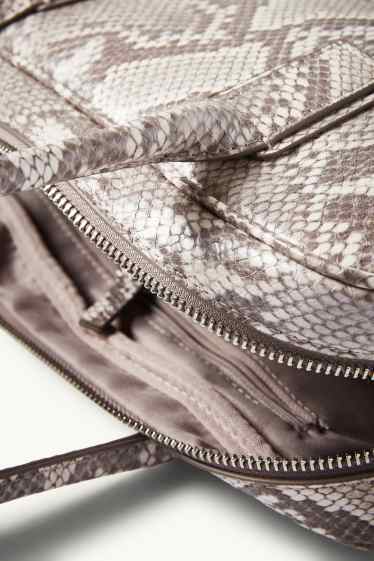 Femmes - Sac d’épaule - synthétique - à motif - beige