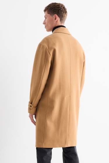 Hommes - Manteau - laine mélangée - marron clair