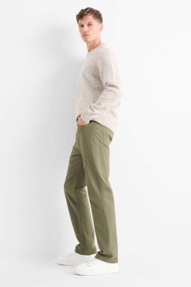 Hommes - Pantalon chaud - regular fit - vert foncé