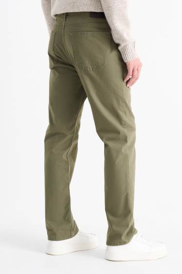 Hommes - Pantalon chaud - regular fit - vert foncé
