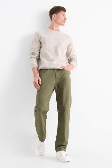 Hommes - Pantalon chaud - regular fit - vert foncé