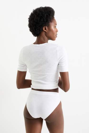 Dames - Set van 3 - slip - naadloos  - wit