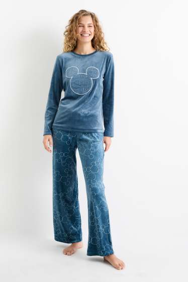 Femmes - Pyjama d'hiver - Mickey Mouse - turquoise foncé